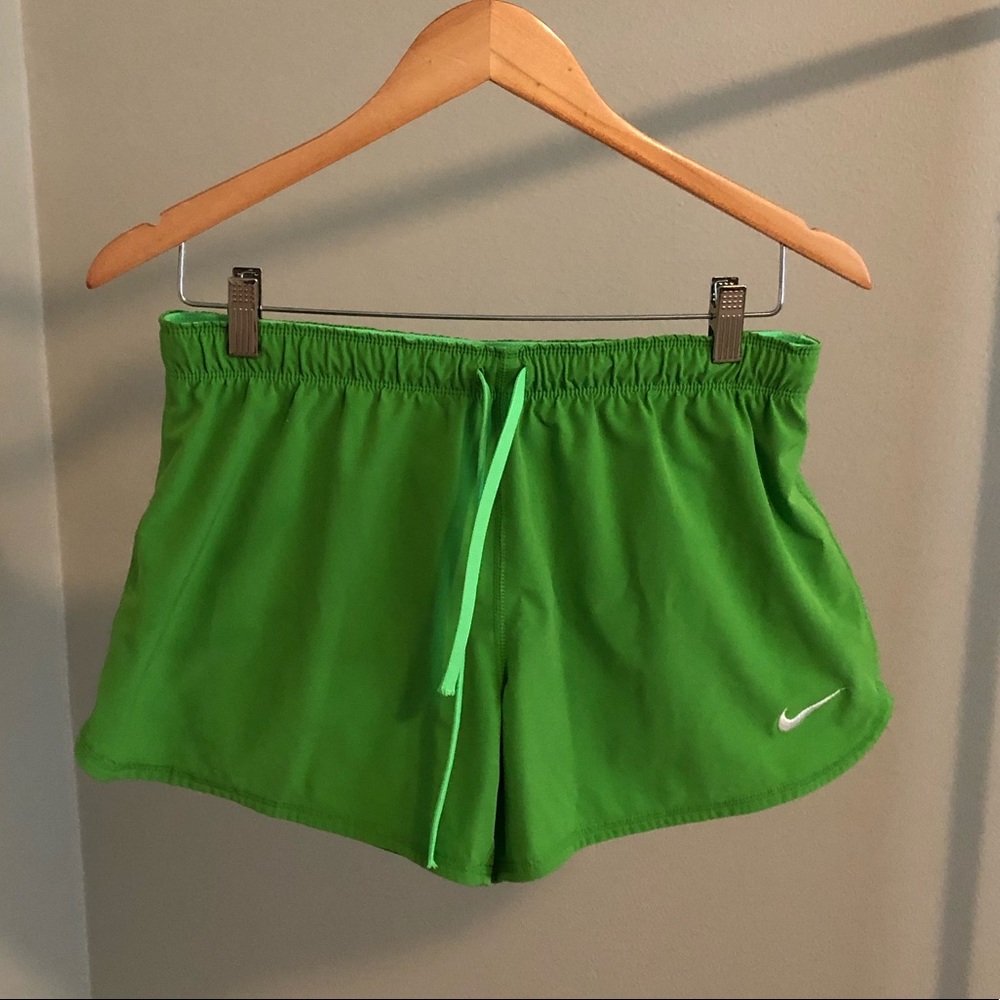 Nike - Green Running Shorts w/ Compression Shorts